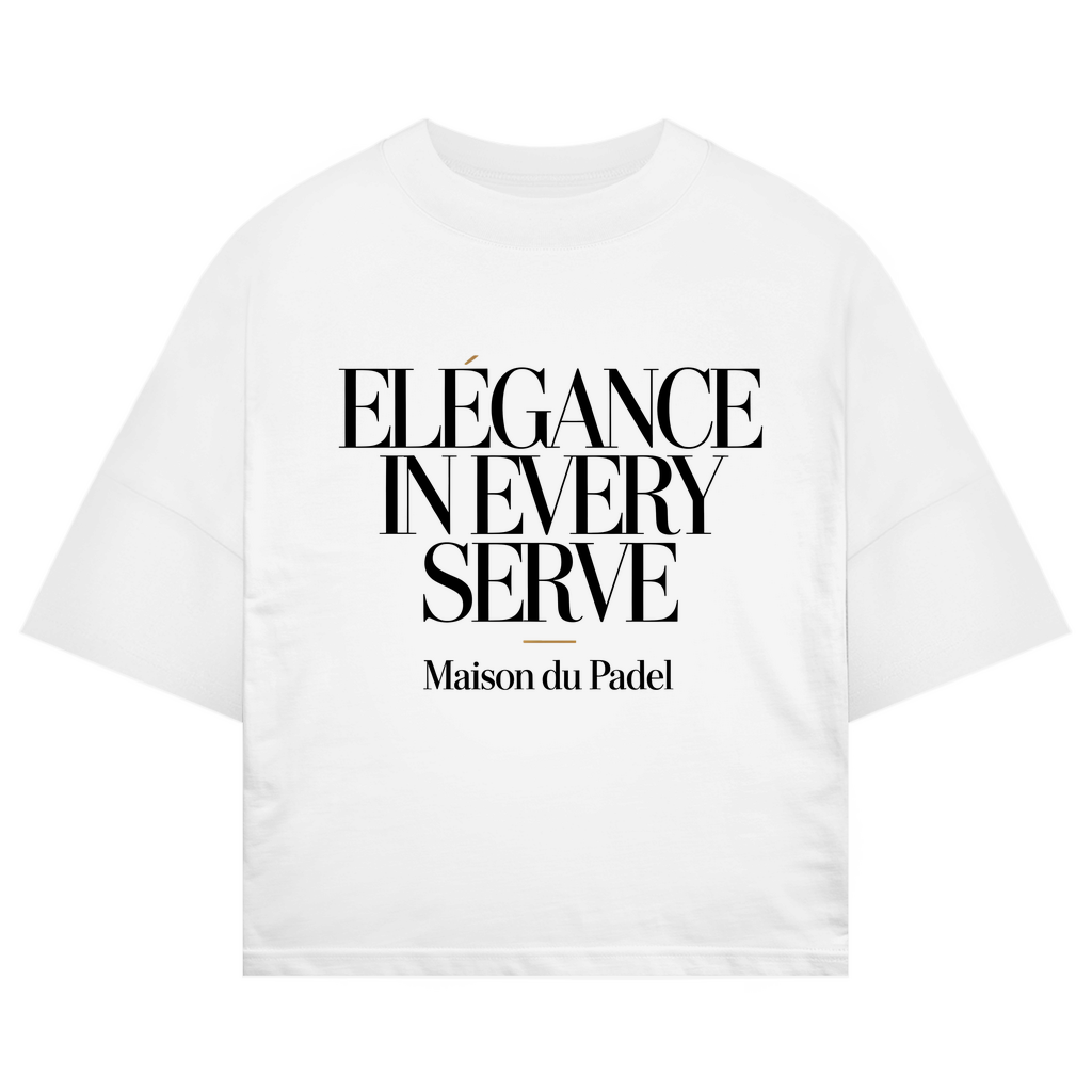 Oversize T-Shirt "Elegance in every Serve" Frontprint