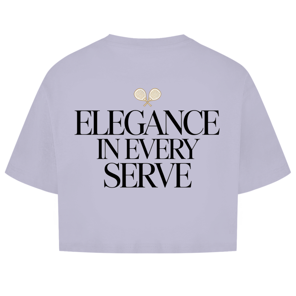 Damen Oversize Crop Top "Elegance in every Serve"