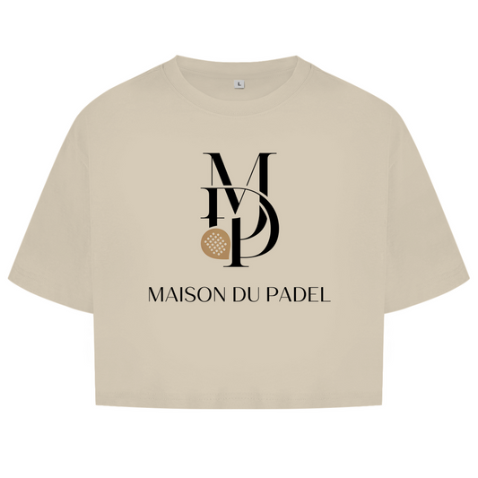 Damen Oversize Crop Top Shirt "Maison du Padel" Logo