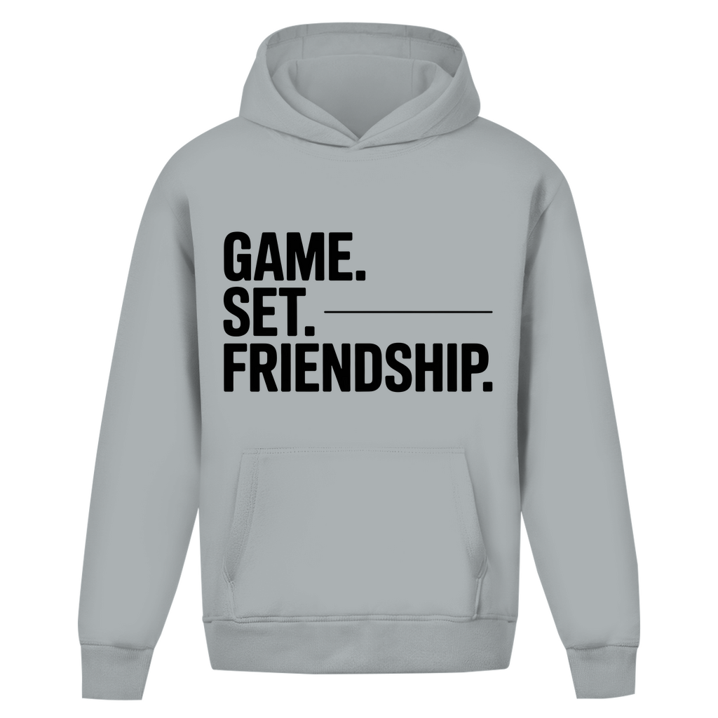 Oversize Hoodie Ohne Kordel "Game. Set. Friendship."