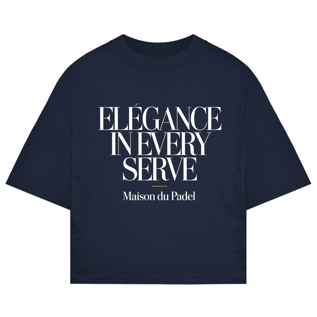 Oversize T-Shirt "Elegance in every Serve" Frontprint