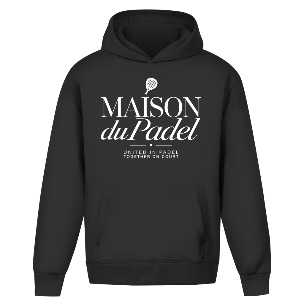 Maison du Padel – Oversize Hoodie Padel Racket Noir Sans Cordon