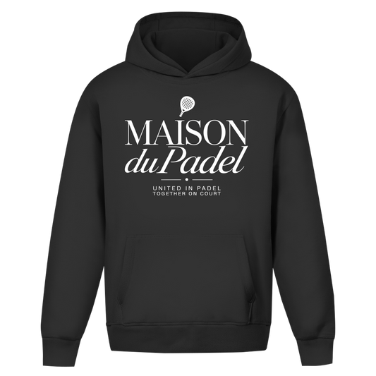 Maison du Padel – Oversize Hoodie Padel Racket Noir Sans Cordon