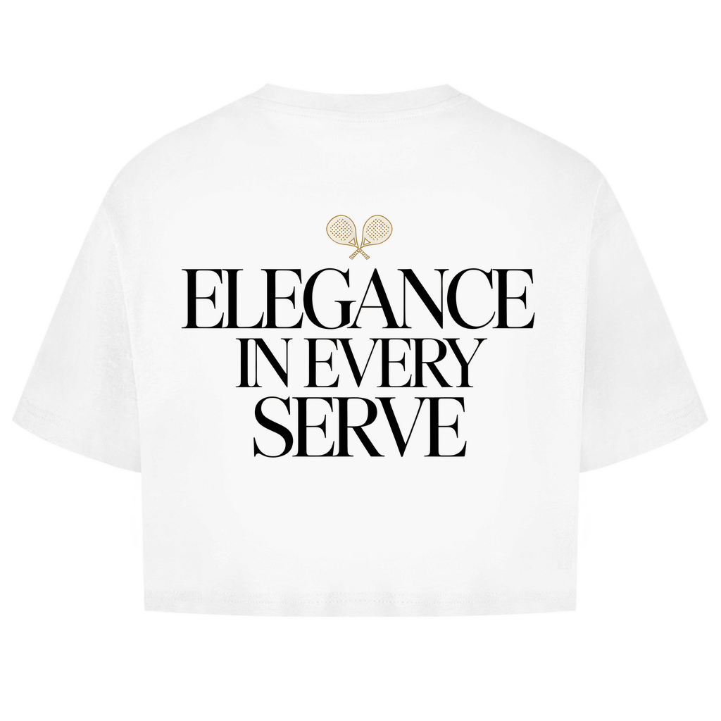 Damen Oversize Crop Top "Elegance in every Serve"