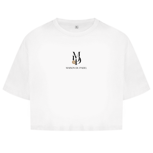 Damen Oversize Crop Top "Elegance in every Serve"