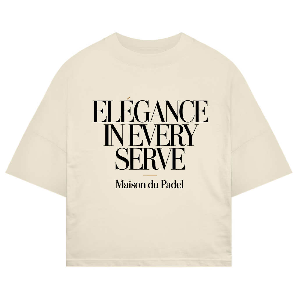 Oversize T-Shirt "Elegance in every Serve" Frontprint
