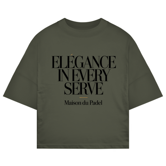 Oversize T-Shirt "Elegance in every Serve" Frontprint
