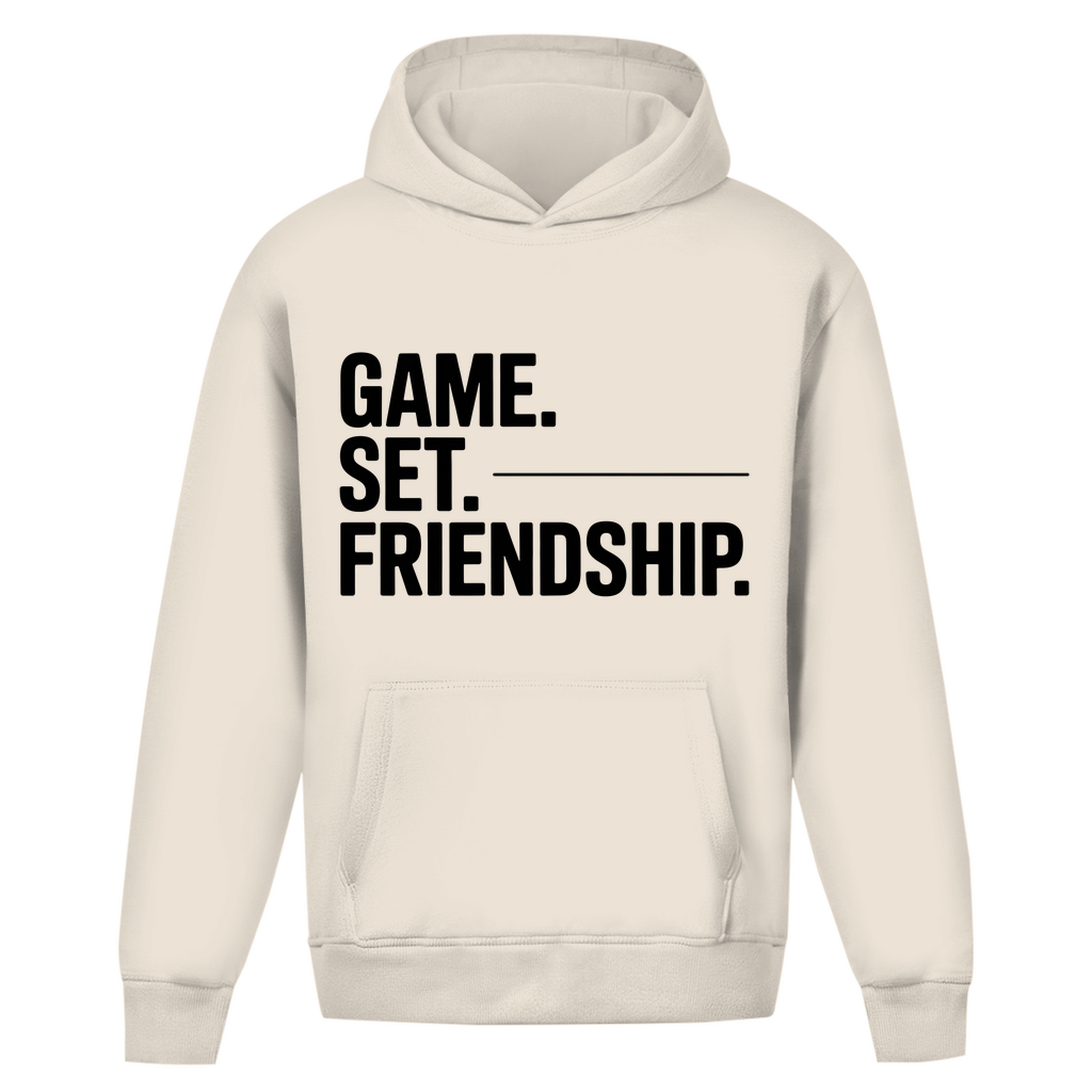Oversize Hoodie Ohne Kordel "Game. Set. Friendship."