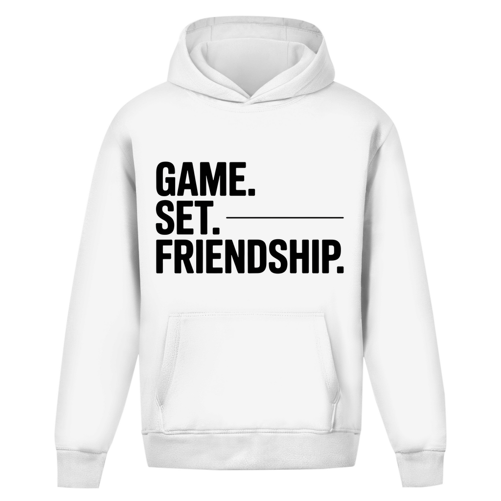 Oversize Hoodie Ohne Kordel "Game. Set. Friendship."