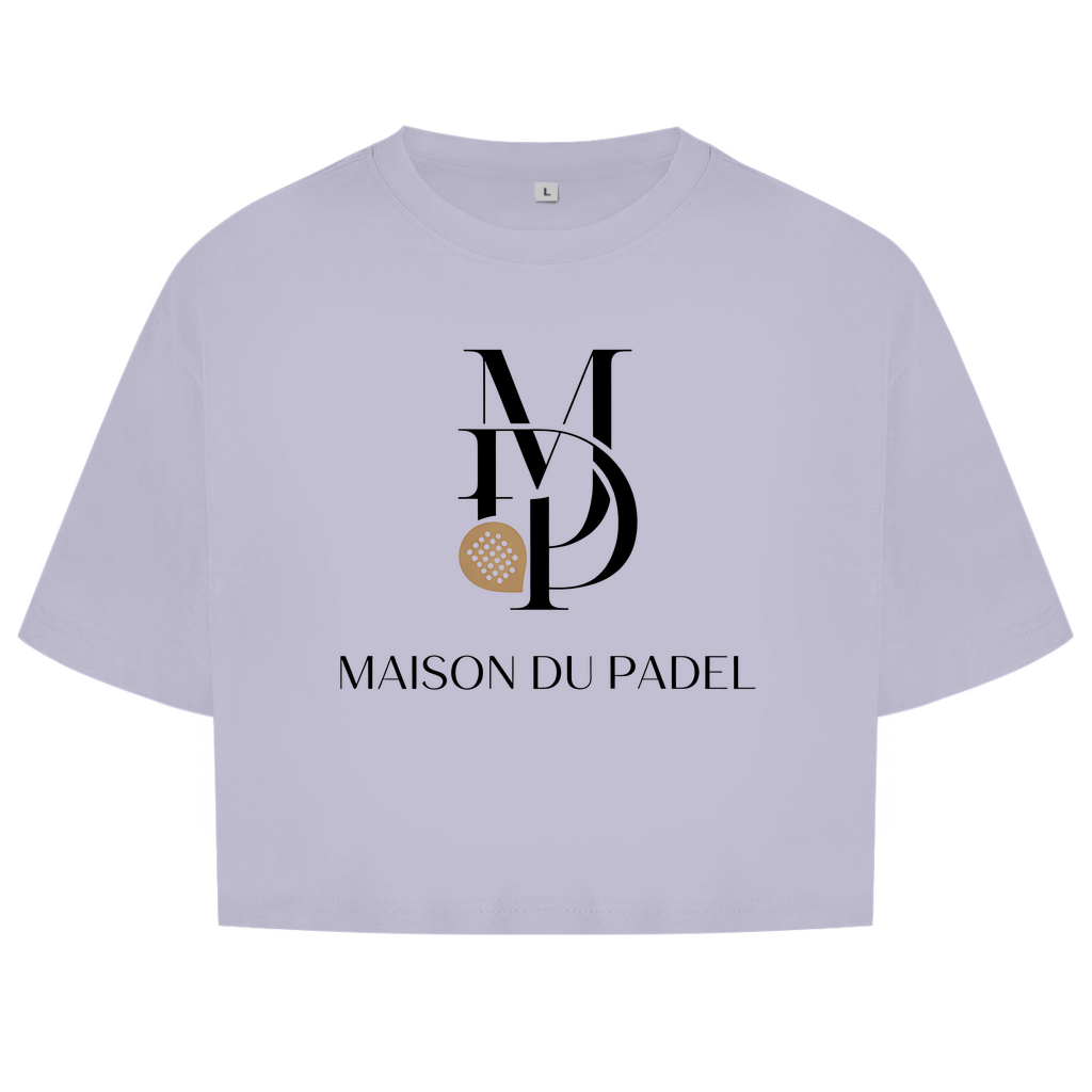 Damen Oversize Crop Top Shirt "Maison du Padel" Logo